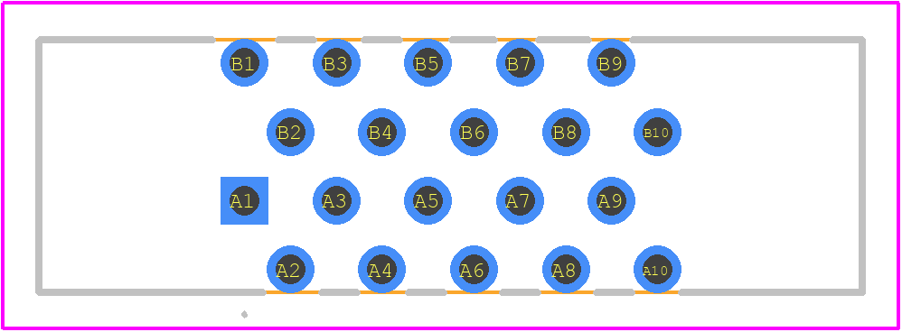 FX2CA2-20P-1.27DSA(71) - Hirose PCB footprint - Other - Other - FX2CA2-20P-1.27DSA(71)-2