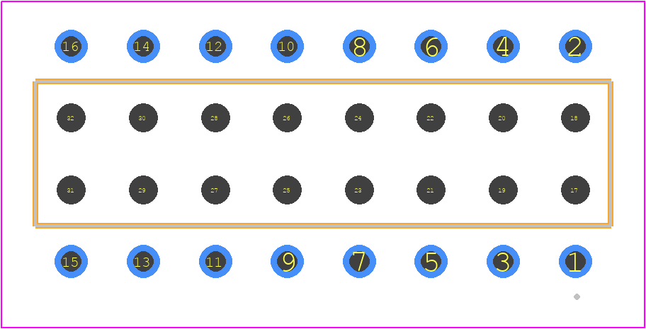 BCS-108-LTL-D-PE - SAMTEC PCB footprint - Other - Other - BCS-108-XXX-D-PE