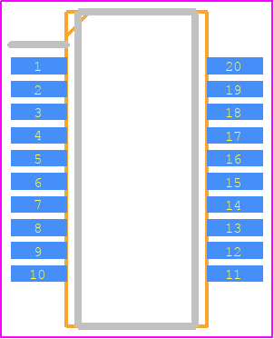 PI49FCT3805DQE - Diodes Incorporated PCB footprint - Small Outline Packages - Small Outline Packages - 20-Pin, 150-Mil Wide, QSOP