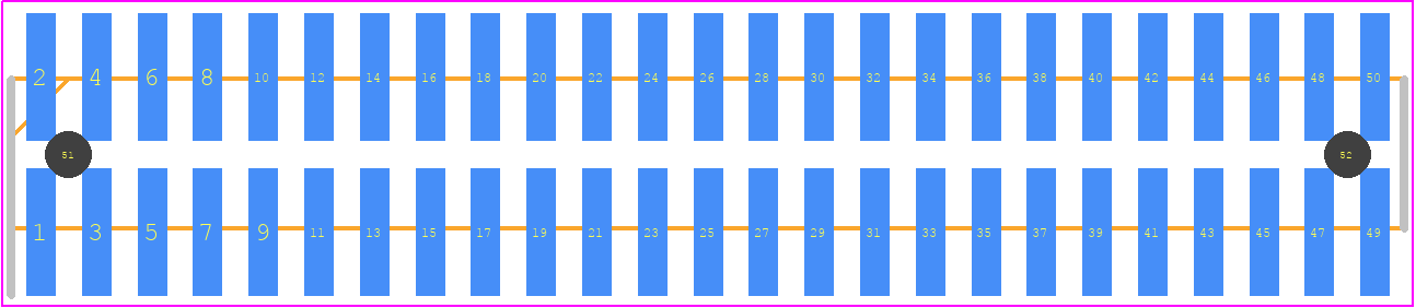 FW-25-03-G-D-250-150-A-P-TR - SAMTEC PCB footprint - Header, Unshrouded - Straight SMD Pin - Header, Unshrouded - Straight SMD Pin - FW-25-03-G-D-250-150-A-P-TR