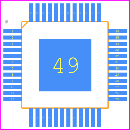 IS32FL3237-TQLA3-TR - Lumissil Microsystems PCB footprint - Quad Flat Packages - Quad Flat Packages - eTQFP-48