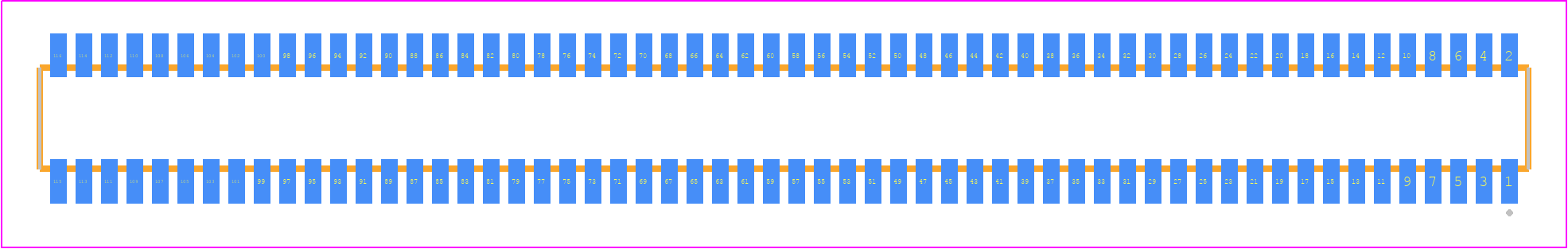 CLE-158-01-F-DV - SAMTEC PCB footprint - Other - Other - CLE-158-01-X-DV