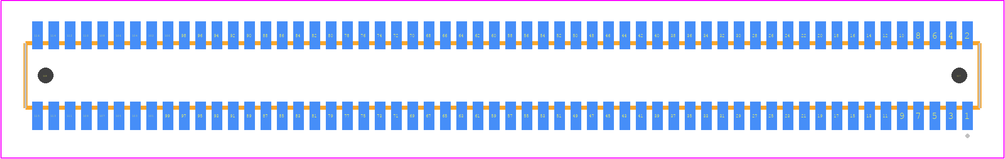 CLE-158-01-F-DV-A - SAMTEC PCB footprint - Other - Other - CLE-158-01-X-DV-A