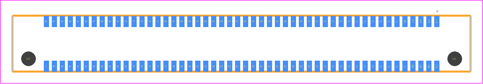ERF8-050-10.0-S-DV - SAMTEC PCB footprint - Other - Other - ERF8-050-XX.X-YYY-DV