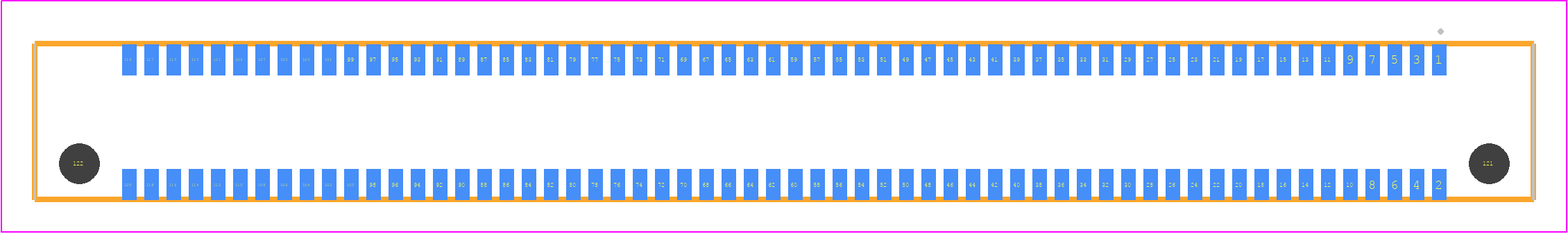 ERF8-060-09.0-L-DV - SAMTEC PCB footprint - Other - Other - ERF8-060-XX.X-YYY-DV