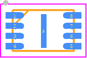 W25Q16JVUXIM TR - Winbond PCB footprint - Small Outline No-lead - Small Outline No-lead - 8-Pad WSON i+