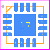 ADS1226IRGVTG4 - Texas Instruments PCB footprint - Quad Flat No-Lead - Quad Flat No-Lead - RGV (S-PVQFN-N16)