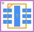 UCLAMP0506P.TCT - SEMTECH PCB footprint - Small Outline No-lead - Small Outline No-lead - SLP1616P6-6L