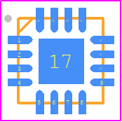 MIC2104YML-TR - Microchip PCB footprint - Quad Flat No-Lead - Quad Flat No-Lead - 16-Lead Very Thin Plastic Quad Flat, No Lead Package (NCA) - 3x3x1.0 mm Body [VQFN]