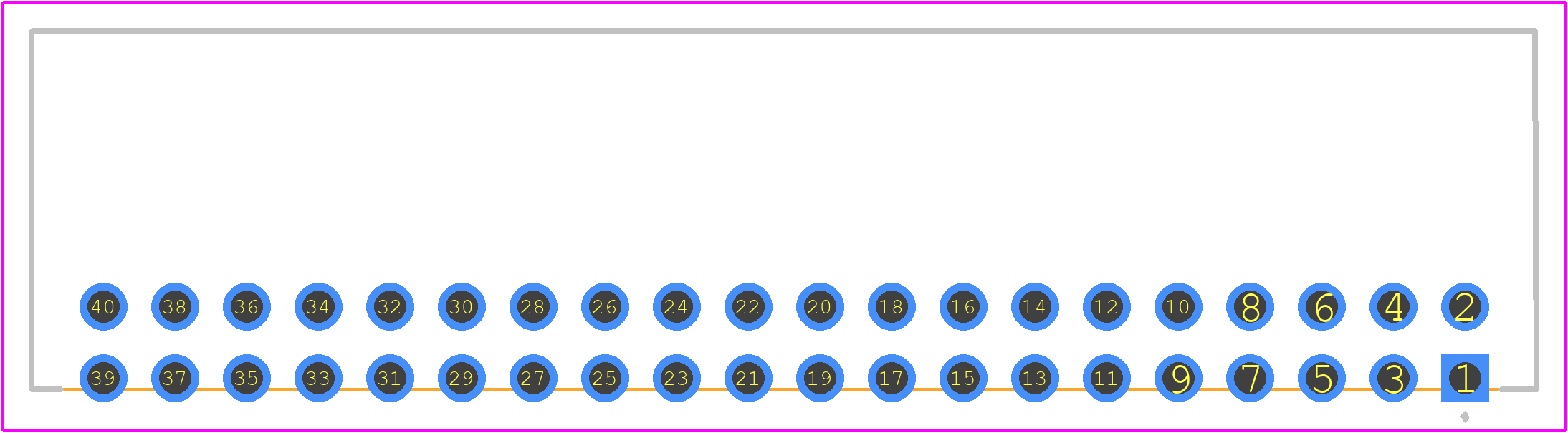 DF1B-40DP-2.5DS(01) - Hirose PCB footprint - Other - Other - DF1B-40DP-2.5DS(01)-1