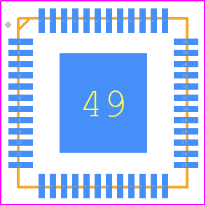 MAX14917AFM+ - Analog Devices PCB footprint - Quad Flat No-Lead - Quad Flat No-Lead - F486A6F+1