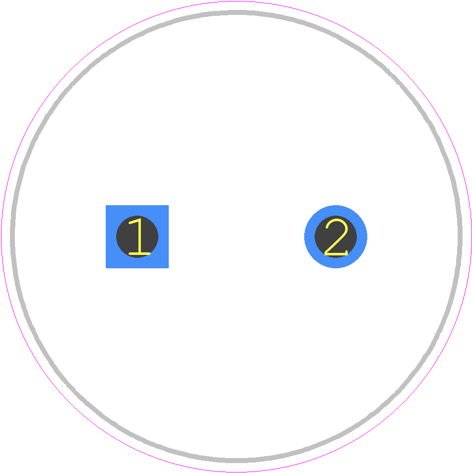 LAK2G680MELZ25 - Nichicon PCB footprint - Capacitor, Polarized Radial Diameter - Capacitor, Polarized Radial Diameter - 22 × 25-2025
