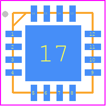 AS73211-AQFM - ams OSRAM PCB footprint - Quad Flat No-Lead - Quad Flat No-Lead - qfn16