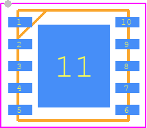 HIP2210FRTZ-T7A - Renesas Electronics PCB footprint - Small Outline No-lead - Small Outline No-lead - 10 Ld 4x4 DFN