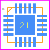 N76E003AQ20 - Nuvoton PCB footprint - Quad Flat No-Lead - Quad Flat No-Lead - QFN21