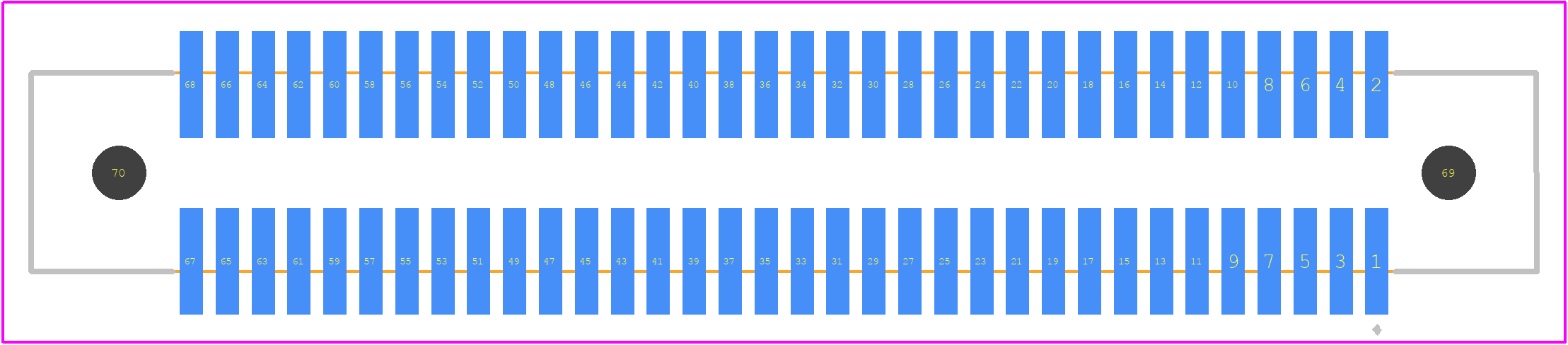 FX2-68S-1.27SV(71) - Hirose PCB footprint - Other - Other - FX2-68S-1.27SV(71)-1