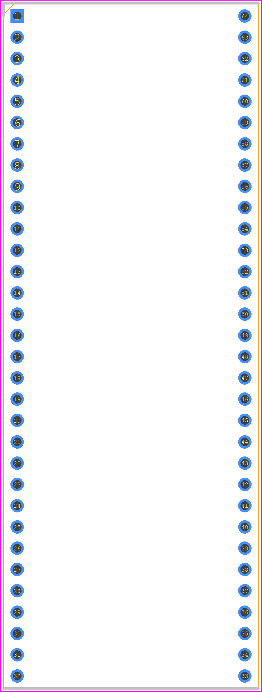 117-43-764-41-005000 - Mill-Max PCB footprint - Dual-In-Line Sockets - Dual-In-Line Sockets - 117-43-764-41-005000