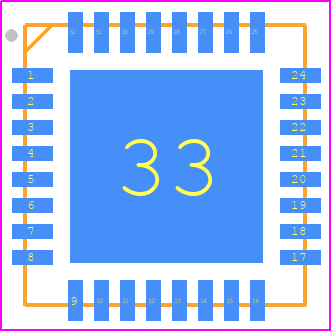 NCV78763MW1R2G - onsemi PCB footprint - Quad Flat No-Lead - Quad Flat No-Lead - QFN32 7x7, 0.65P CASE 485ED ISSUE A