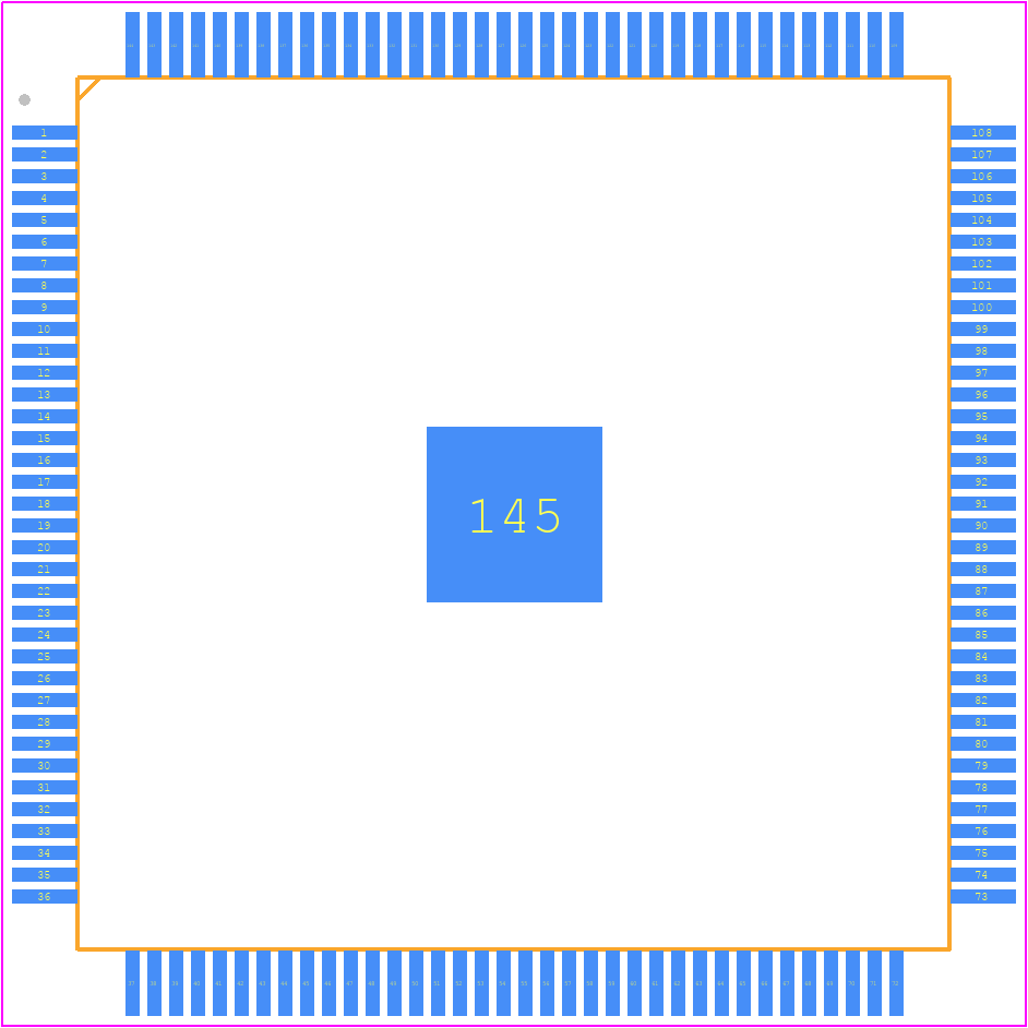 10M50SCE144I7 - Intel PCB footprint - Quad Flat Packages - Quad Flat Packages - 144-Pin (EQFP)