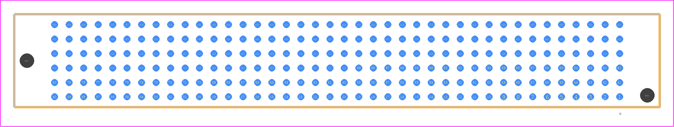 SEAF-40-05.0-SM-06-1-A-K-TR - SAMTEC PCB footprint - Other - Other - SEAF-40-XX.X-YYY-06-1-A-K-TR