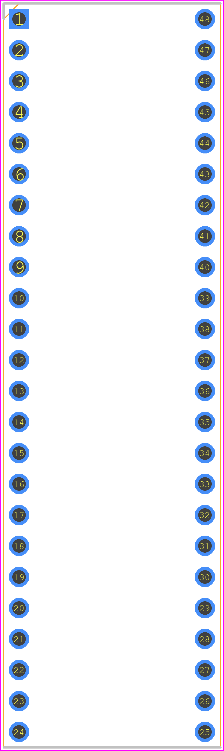 104-13-648-41-780000 - Mill-Max PCB footprint - Dual-In-Line Sockets - Dual-In-Line Sockets - 48 DIP/SIP Sockets