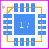 CMM0511-QT-0G00 - MACOM PCB footprint - Quad Flat No-Lead - Quad Flat No-Lead - XX1000-QT