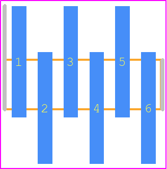 FTR-106-56-T-S - SAMTEC PCB footprint - Header, Unshrouded - Single Row Staggered SMD Pin - Header, Unshrouded - Single Row Staggered SMD Pin - FTR-106-56-T-S