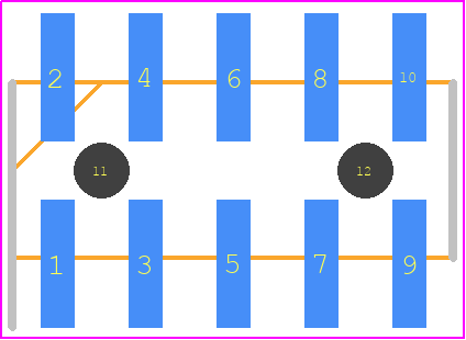 TW-05-07-L-D-340-SM-A-P-TR - SAMTEC PCB footprint - Header, Unshrouded - Straight SMD Pin - Header, Unshrouded - Straight SMD Pin - TW-05-07-L-D-340-SM-A-P-TR