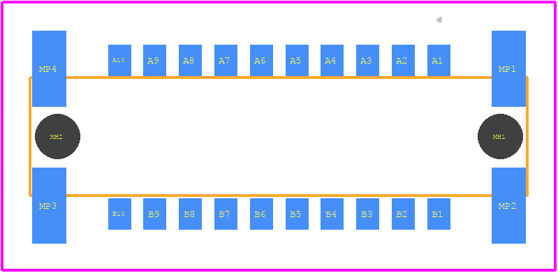 354071 - ERNI PCB footprint - Other - Other - 354071-1