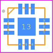 XLF-421+ - Mini-Circuits PCB footprint - Quad Flat No-Lead - Quad Flat No-Lead - QFN-13