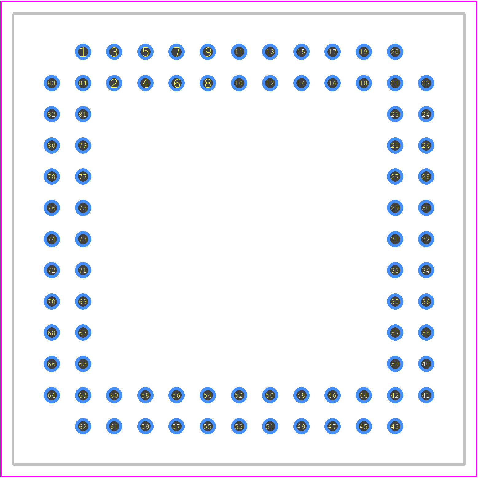 PX-84LCC - Kycon PCB footprint - Other - Other - PX-84LCC-2