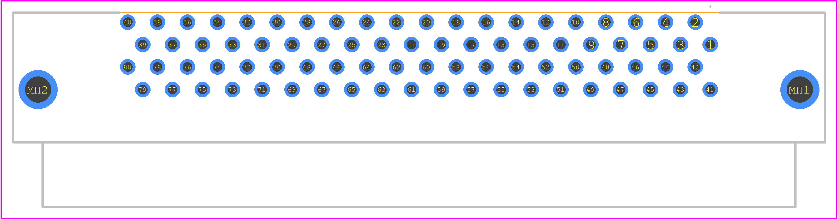 HIF6B-80DA-1.27DS(71) - Hirose PCB footprint - Other - Other - HIF6B-80DA-1.27DS(71)-2