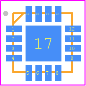 IR3598MTRPBF - Infineon PCB footprint - Quad Flat No-Lead - Quad Flat No-Lead - IR3598MTRPBF