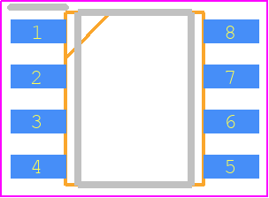 THAT1200S - THAT CORPORATION PCB footprint - Small Outline Packages - Small Outline Packages - Plastic SO - 8
