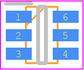 RSQ015P10FRATR - ROHM Semiconductor PCB footprint - SOT23 (6-Pin) - SOT23 (6-Pin) - TSMT6_1