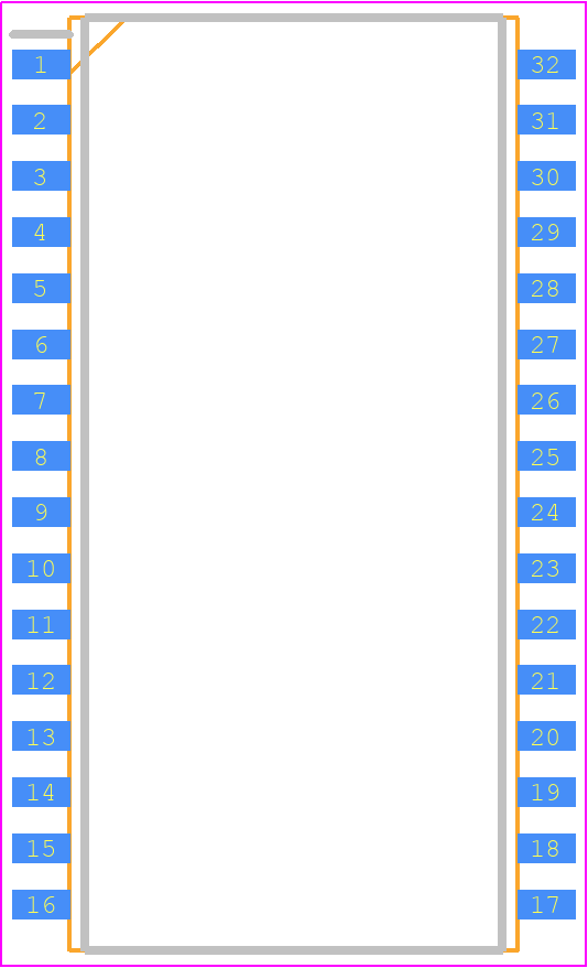 HM628512CLRR-7 - HITACHI PCB footprint - Small Outline Packages - Small Outline Packages - (TTP-32DR