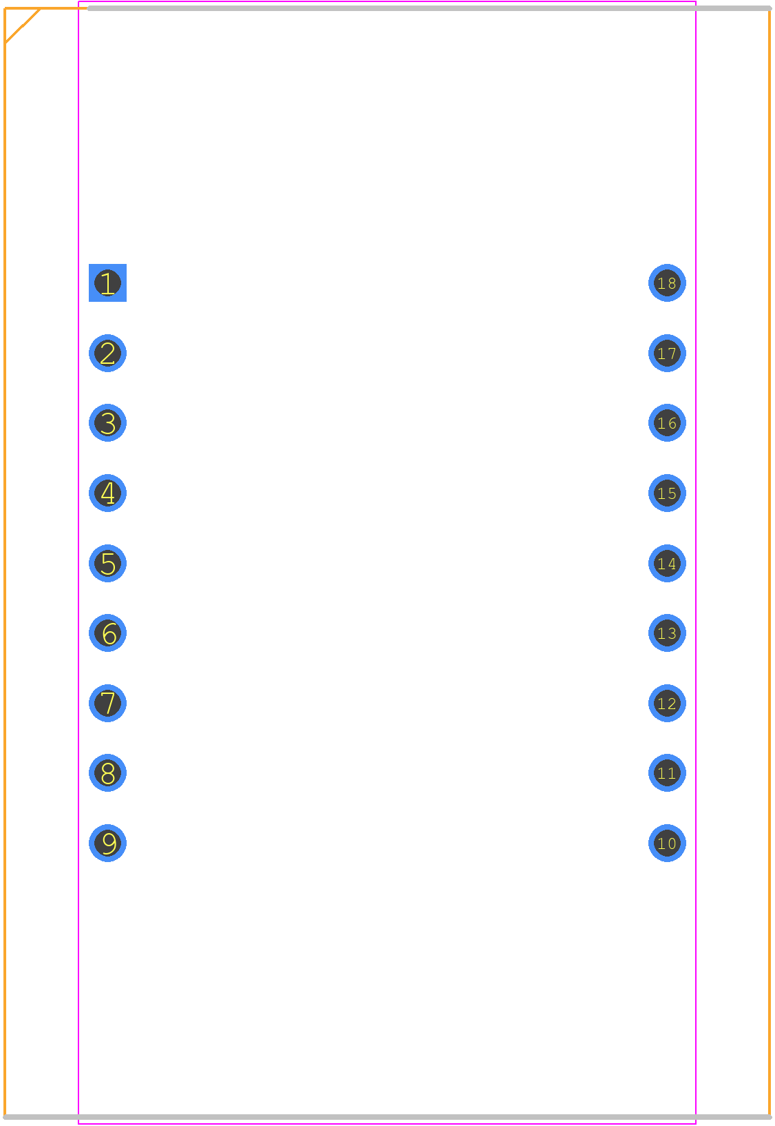 SA12-11GWA - Kingbright PCB footprint - Dual-In-Line Packages - Dual-In-Line Packages - DIP-18