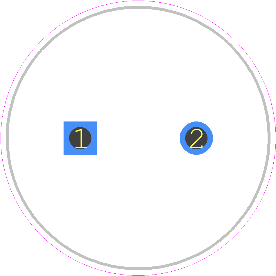 LGX2H101MELZ40 - Nichicon PCB footprint - Capacitor, Polarized Radial Diameter - Capacitor, Polarized Radial Diameter - SIZE CODE 22X40