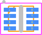551SCMGI8 - Renesas Electronics PCB footprint - Small Outline No-lead - Small Outline No-lead - 2.0 × 2.0 × 0.5 mm, 8-DFN