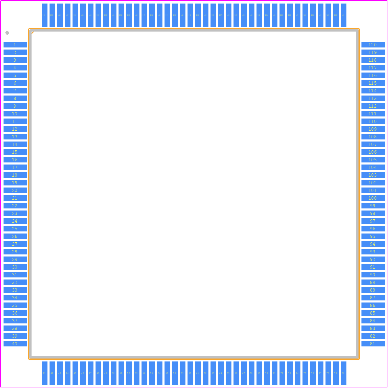 PCI9052 - PLX TECHNOLOGY PCB footprint - Quad Flat Packages - Quad Flat Packages - PCI9052