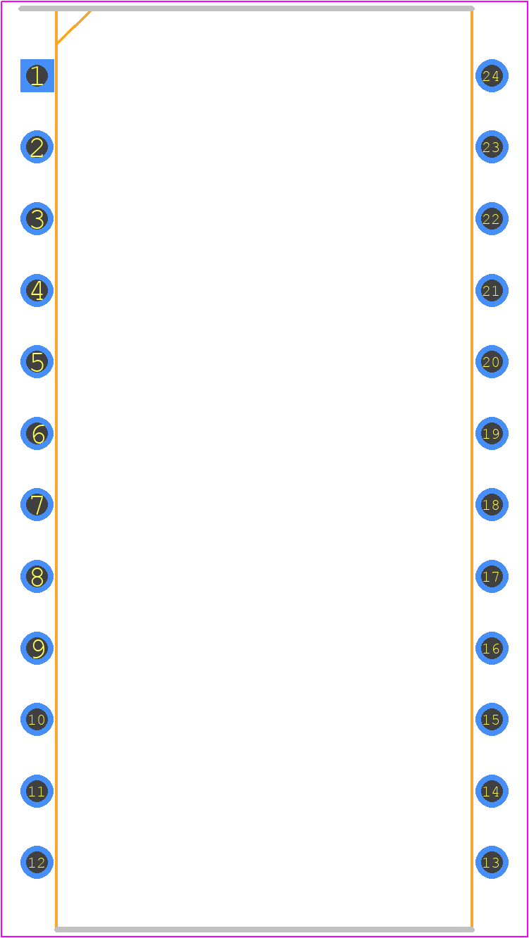 MT8885AE - Microsemi Corporation PCB footprint - Dual-In-Line Packages - Dual-In-Line Packages - 24 PIN PLASTIC DIP(300MIL)