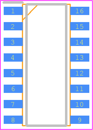 DS34LV86TMX - Texas Instruments PCB footprint - Small Outline Packages - Small Outline Packages - D (R-PDSO-G16)