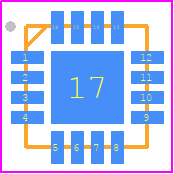 STSPIN220 - STMicroelectronics PCB footprint - Quad Flat No-Lead - Quad Flat No-Lead - VFQFPN 3x3x1.0 16L
