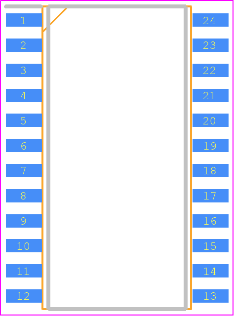 A8450KLBTRT - Allegro Microsystems PCB footprint - Small Outline Packages - Small Outline Packages - LB, 24-Pin SOICW