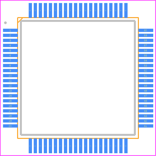 AM79C874VF - AMD PCB footprint - Quad Flat Packages - Quad Flat Packages - PQT 80