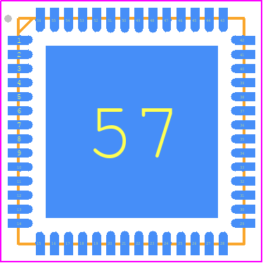 CY7C65640A-LTXCT - Infineon PCB footprint - Quad Flat No-Lead - Quad Flat No-Lead - 56-pin QFN (8 × 8 × 1.0 mm) LT56 6.1 × 6.1 E-Pad (Sawn) Package Outline, 51-85187_1