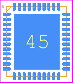 LTC2972CUJF#PBF - Analog Devices PCB footprint - Quad Flat No-Lead - Quad Flat No-Lead - 44-Lead Plastic QFN (6mm × 7mm)