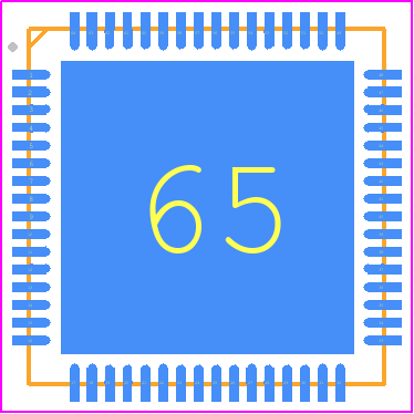 GL3523-OSYS1 - Genesys PCB footprint - Quad Flat No-Lead - Quad Flat No-Lead - GL3520 64 Pin QFN+