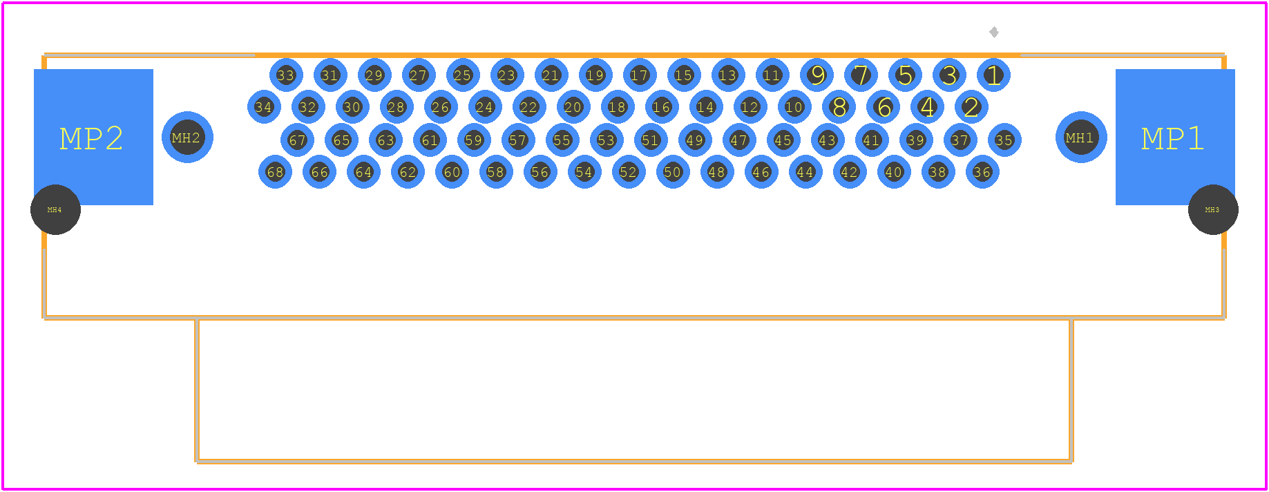 HDRA-E68LFDT1-SLE+ - HTK PCB footprint - Other - Other - HDRA-E68LFDT1-SLE+-1
