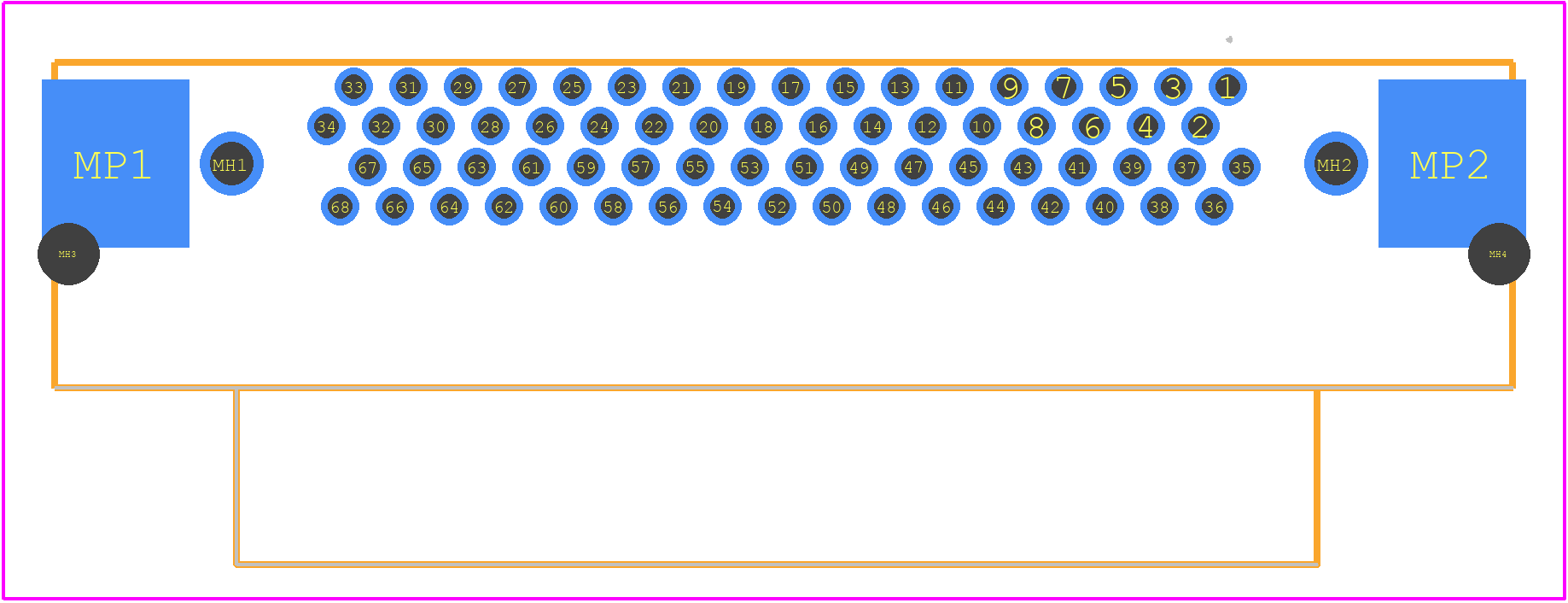 HDRA-E68LFDT1+ - HTK PCB footprint - Other - Other - HDRA-E68LFDT1+-3